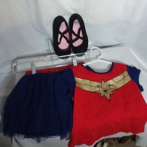 Captain Marvel Blue TuTu Sz.7/8 & Ballet Shoe Sz13